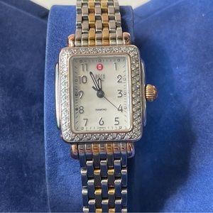 Michele two tone diamond watch 0.34 ct weight of diamonds the crown has damage